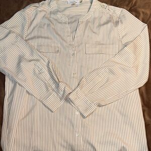 Calvin Klein Cream Striped Blouse